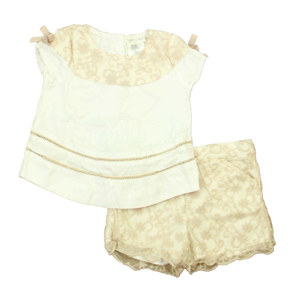 Max Studio Girls White | Taupe Apparel Sets size: 12 Months